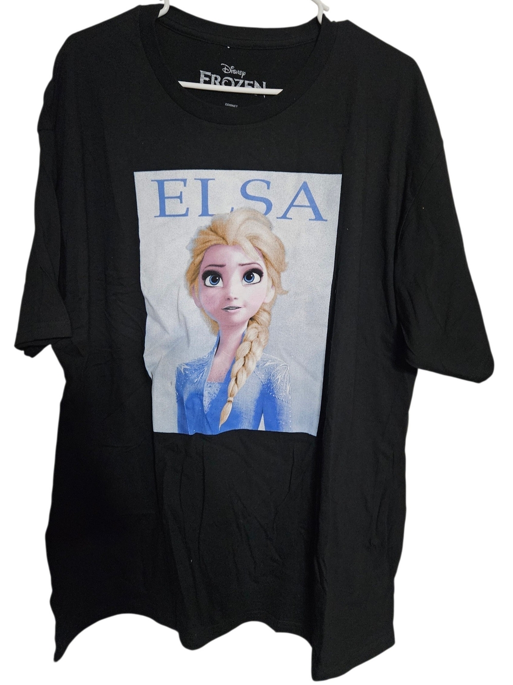 Disney Black Elsa Graphic Tee with Blue Print